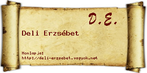 Deli Erzsébet névjegykártya