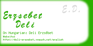 erzsebet deli business card