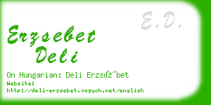 erzsebet deli business card